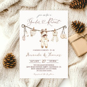 Winter Boho Clothesline Gender Reveal Kaart
