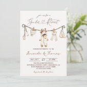 Winter Boho Clothesline Gender Reveal Kaart (Staand voorkant)