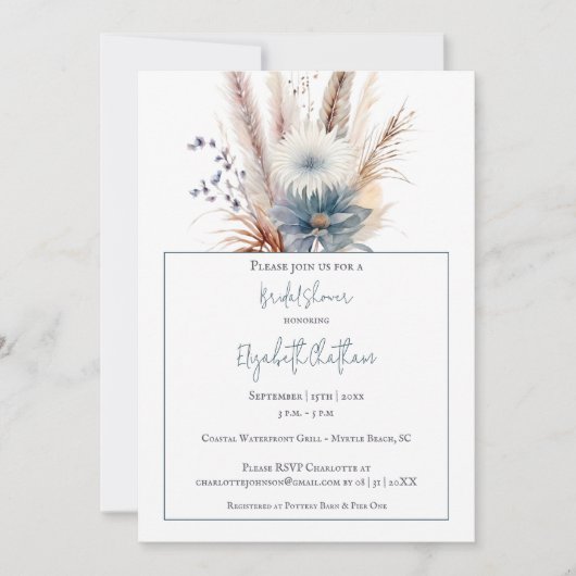 Winter Boho Floral Vrijgezellenfeest | Wit Kaart (Voorkant)