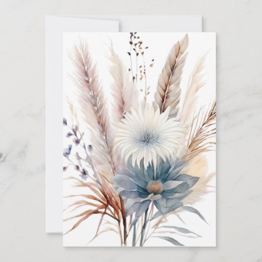 Winter Boho Floral Vrijgezellenfeest | Wit Kaart (Achterkant)