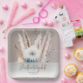 Winter Boho Floral Wedding | Beige Papieren Bordje (Feest)