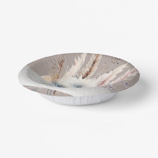 Winter Boho Floral Wedding | Beige Papieren Kommen (Gebogen)