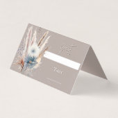 Winter Boho Floral Wedding | Beige Place Card Kaart (Voorkant)