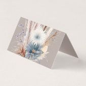 Winter Boho Floral Wedding | Beige Place Card Kaart (Achterkant)