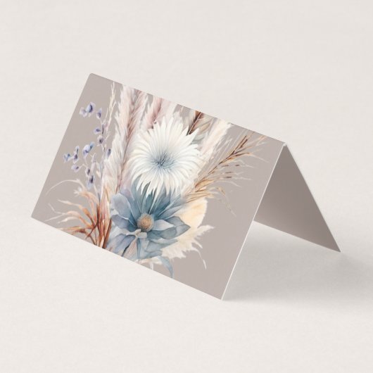 Winter Boho Floral Wedding | Beige Place Card Kaart (Achterkant)