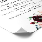 Winter Boho Floral Wedding signature drink sign Poster (Hoek)