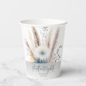 Winter Boho Floral Wedding | White paper cups Papieren Bekers (Achterkant)