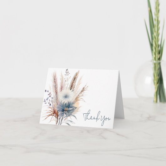 Winter Boho Floral Wedding | Wit Bedankkaart (Voorkant)