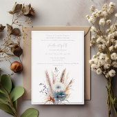 Winter Boho Floral Wedding | Wit Folie Uitnodiging