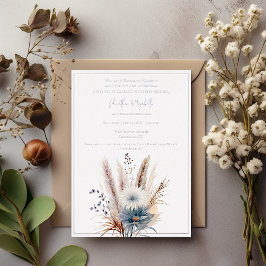 Winter Boho Floral Wedding | Wit Folie Uitnodiging