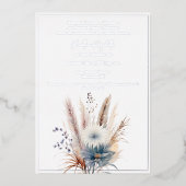 Winter Boho Floral Wedding | Wit Folie Uitnodiging (Voorkant)