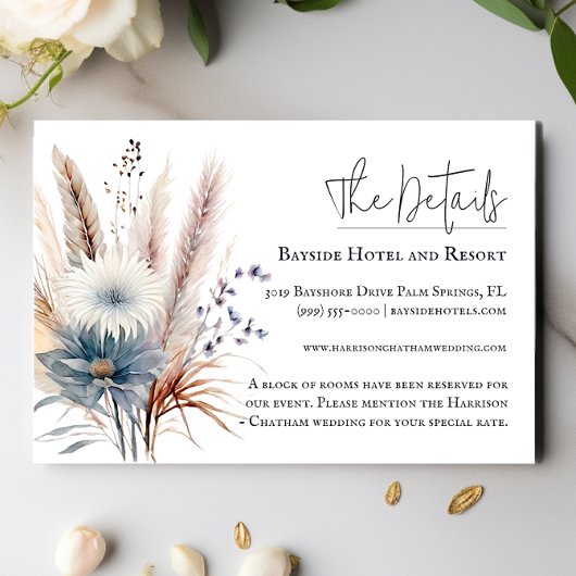 Winter Boho Floral Wedding | Wit Informatiekaartje