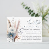 Winter Boho Floral Wedding | Wit Informatiekaartje (Staand voorkant)