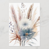 Winter Boho Floral Wedding | Wit Programmakaart (Achterkant)