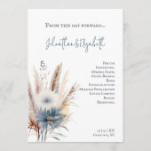 Winter Boho Floral Wedding | Wit Programmakaart (Voorkant)