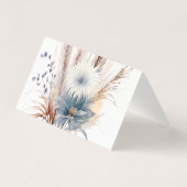 Winter Boho Floral Wedding | witte plaatskaart Kaart (Achterkant)