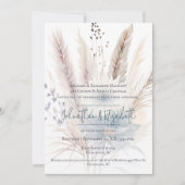 Winter Boho Floral Wedding | witte uitnodiging (Voorkant)
