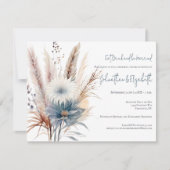 Winter Boho Floral | Witte repetitie diner Kaart (Voorkant)