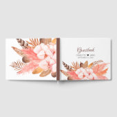 Winter Boho Flower Leaves Feather Wedding Gastenboek (Volledig)