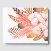 Winter Boho Flower Leaves Feather Wedding Gastenboek (Achterkant)