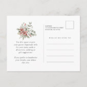 Winter Boho Greenery Rode Bloemen 100e Verjaardag Uitnodiging Briefkaart (Achterkant)