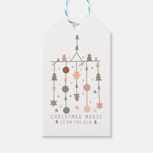 Winter Boho Kerstmis Magic Kerstmis Cadeaulabel (Voorkant)