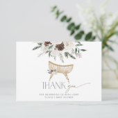 Winter boho kwekerij baby shower dank u kaart (Staand voorkant)