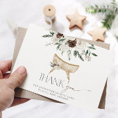 Winter boho kwekerij baby shower dank u kaart