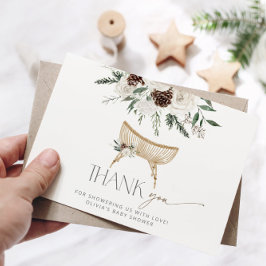 Winter boho kwekerij baby shower dank u kaart