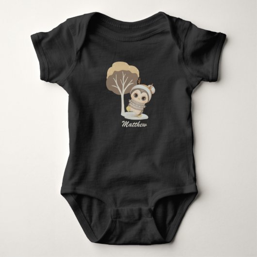 Winter Boho Penguin Baby Bodysuit (Voorkant)
