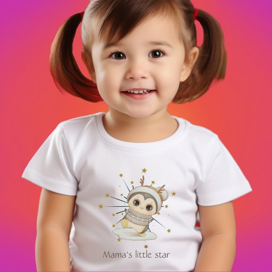 Winter Boho Penguin met sterren en tekst Kinder Shirts