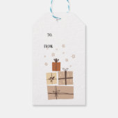 Winter Boho Schattigee auto cadeaus Pastel Kerst Cadeaulabel (Achterkant)