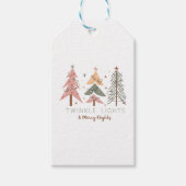 Winter Boho Twinkle Lights Bomen Kerstmis Cadeaulabel (Voorkant)