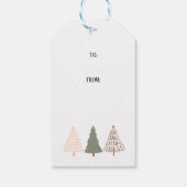 Winter Boho Vrolijke Nachten Bomen Kerstmis Cadeaulabel (Achterkant)