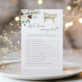 Winter Boho Wie kent mama beste baby shower spel