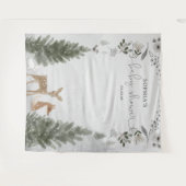 Winter Boho Woodland Baby shower Achtergrond Wandkleed (Voorkant (horizontaal))