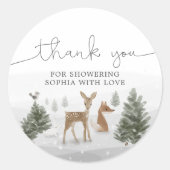 Winter Boho Woodland Baby shower Favor Sticker (Voorkant)