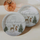 Winter Boho Woodland Baby shower Papier Borden Papieren Bordje<br><div class="desc">Vier de nieuwe toevoeging met deze leuke baby showers papieren borden! Winter boho bos dierlijk collectie. Meer digitale design kopen op creativeuniondesign.etsy.com</div>