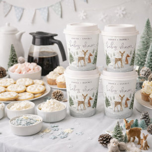Winter Boho Woodland Baby Shower Papieren Bekers
