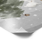 Winter Boho Woodland Baby shower Poster teken (Hoek)