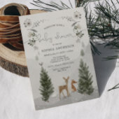 Winter Boho Woodland Baby shower Uitnodiging Kaart