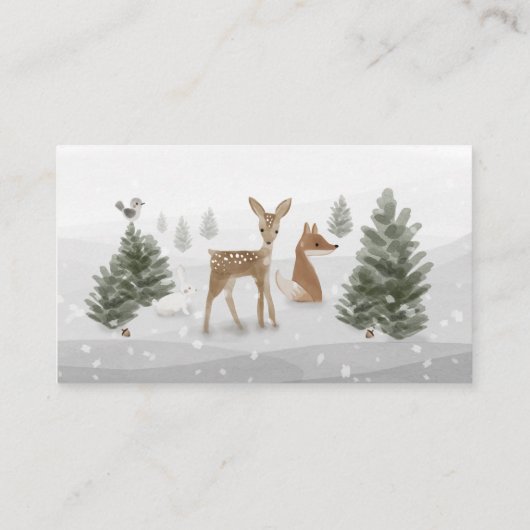 Winter Boho Woodland boeken voor Enclosure Kaart (Achterkant)