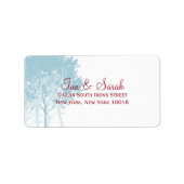 Winter Bomen Bruiloft Etiket (Voorkant)