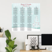 Winter Bomen en Sneeuwvlokken Trouwstoelkaart Poster (Thuiskantoor)