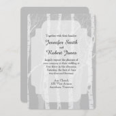 Winter bomen in grijs bruiloft uitnodiging (Voorkant / Achterkant)