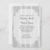 Winter bomen in grijs bruiloft uitnodiging (Voorkant)