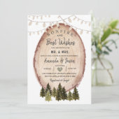 Winter BONFIRE Best Wishes Couple Shower Woodland Kaart (Staand voorkant)