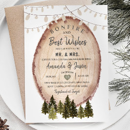 Winter BONFIRE Best Wishes Couple Shower Woodland Kaart
