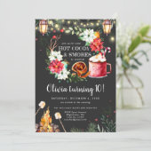 Winter Bonfire Birthday Invitation (Staand voorkant)