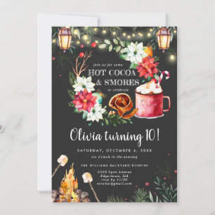 Winter Bonfire Birthday Invitation